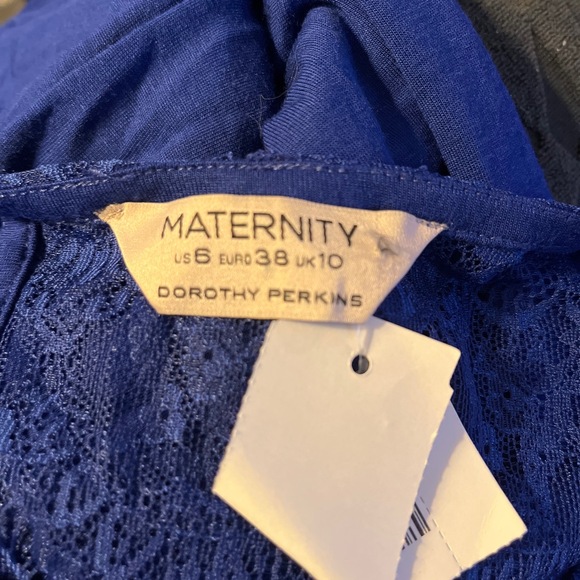 Dorothy Perkins Blue Lace Details Short Sleeve Blouse Size US‎ 6 - Picture 2 of 4